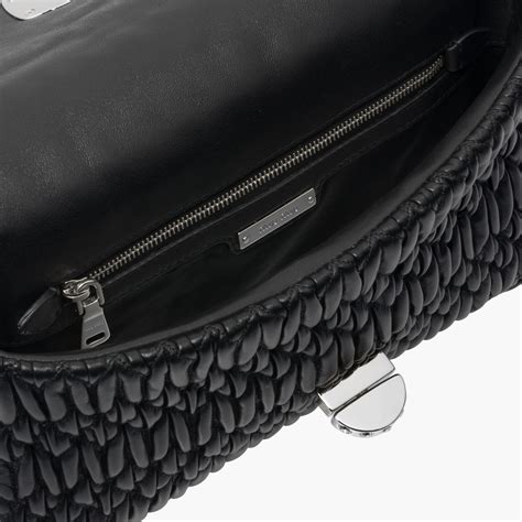 Miu Crystal Cloqué nappa leather bag 